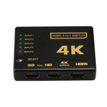 Best selling HDMI switcher 5 Port 5x1 HDMI Switch 5 in 1 out IR Remote with Full 3D and 4Kx2K for HDTV DVD STB PS4 PC
